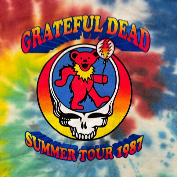 Grateful Dead Summer Tour 1987 Jam Band Tie Dye Hoodie XL - Picture 2 of 4